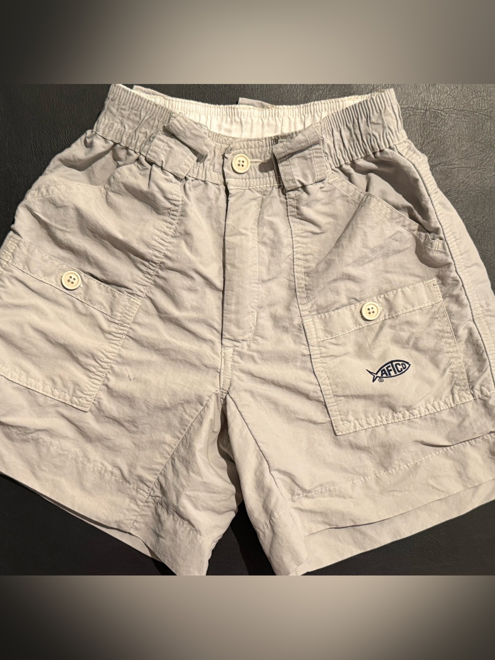 AFTCO Light Beige Kids Cargo Shorts with Elastic Waist